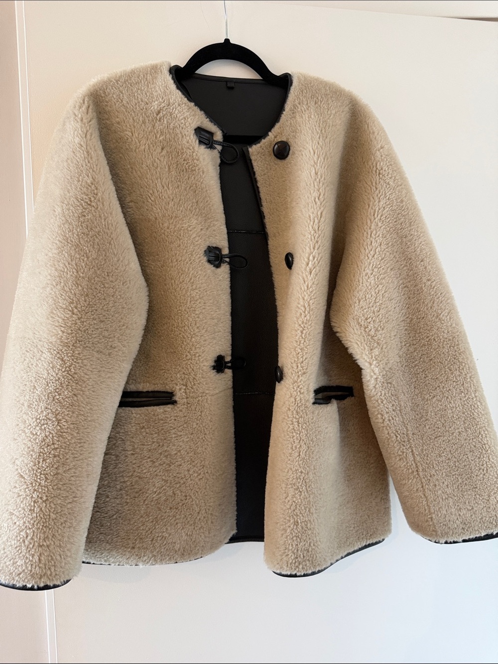Mango faux shearling coat